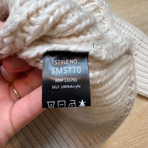 POL‎ Chunky Knit Turtleneck Sweater WM Color Cream - Picture 6 of 6